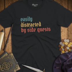 T-Shirt Wizardly: Easily Distracted by Side Quests Retro