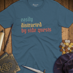 T-Shirt Wizardly: Easily Distracted by Side Quests Retro