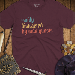 T-Shirt Wizardly: Easily Distracted by Side Quests Retro