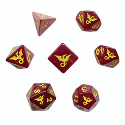 Dice Black Oak: Poly 7-Set Swirl