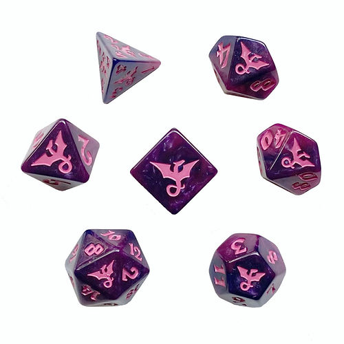 Dice Black Oak: Poly 7-Set Swirl