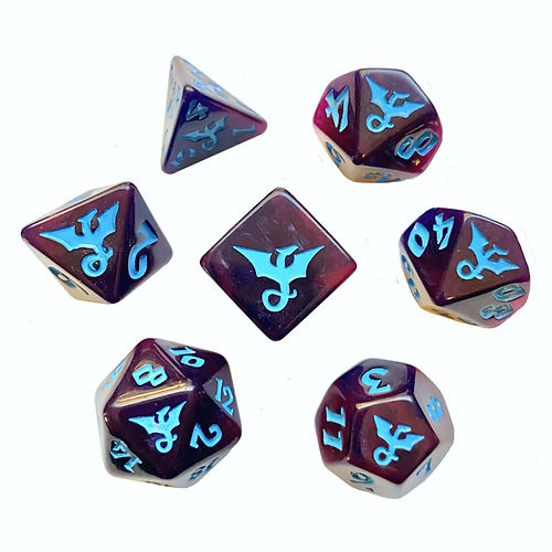 Dice Black Oak: Poly 7-Set Swirl