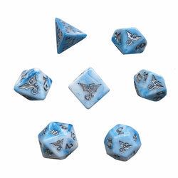 Dice Black Oak: Poly 7-Set Swirl