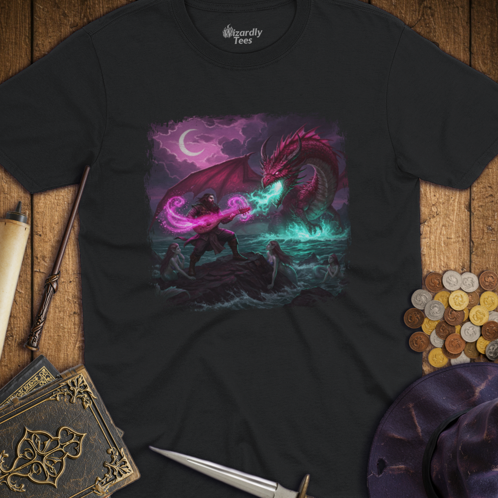 T-Shirt Wizardly: Epic Bard vs Red Dragon
