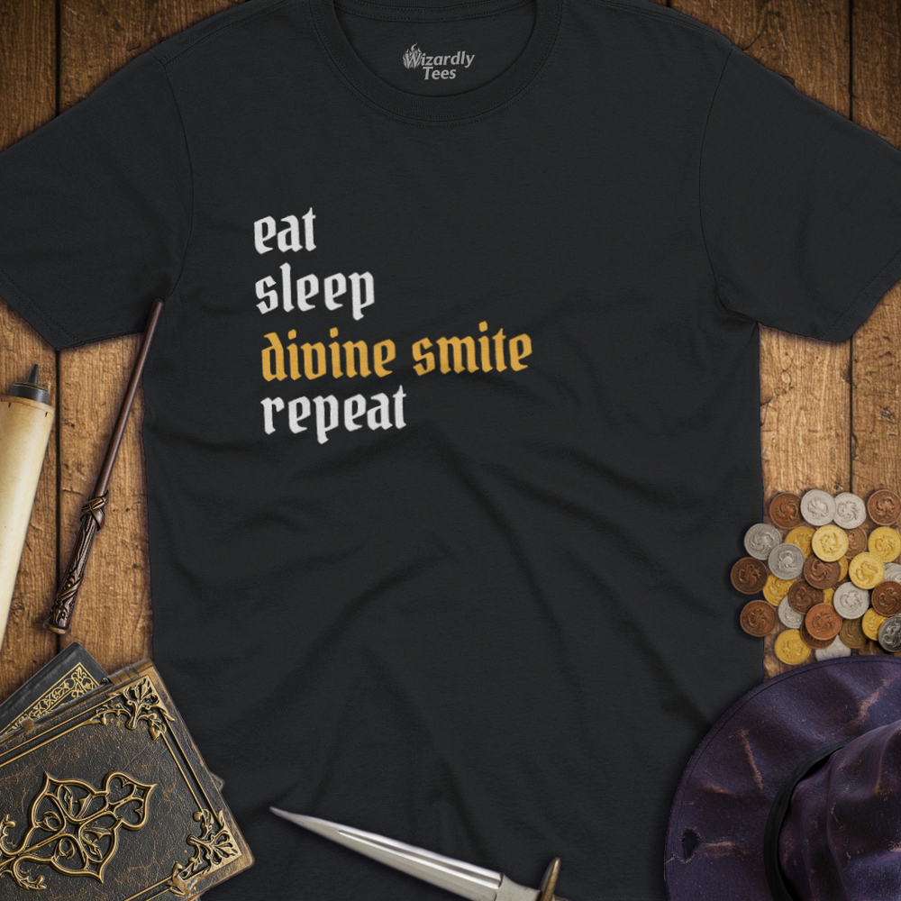 T-Shirt Wizardly: Eat Sleep Divine Smite