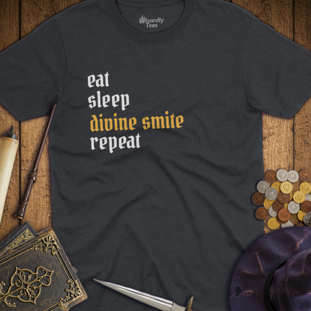 T-Shirt Wizardly: Eat Sleep Divine Smite