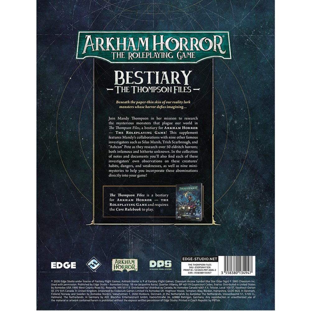 Arkham Horror RPG: Bestiary - The Thompson Files