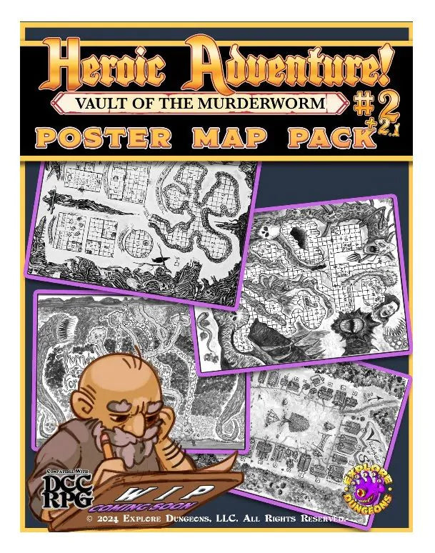 Dungeon Crawl Classics Heroic Adventure!: #2 - Vault of the Murderworm Poster Map Pack