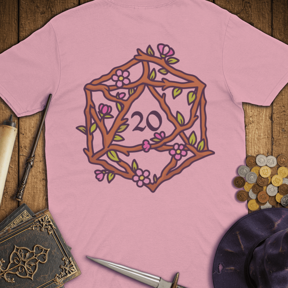 T-Shirt Wizardly: Floral D20 Premium