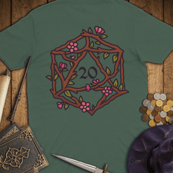 T-Shirt Wizardly: Floral D20 Premium