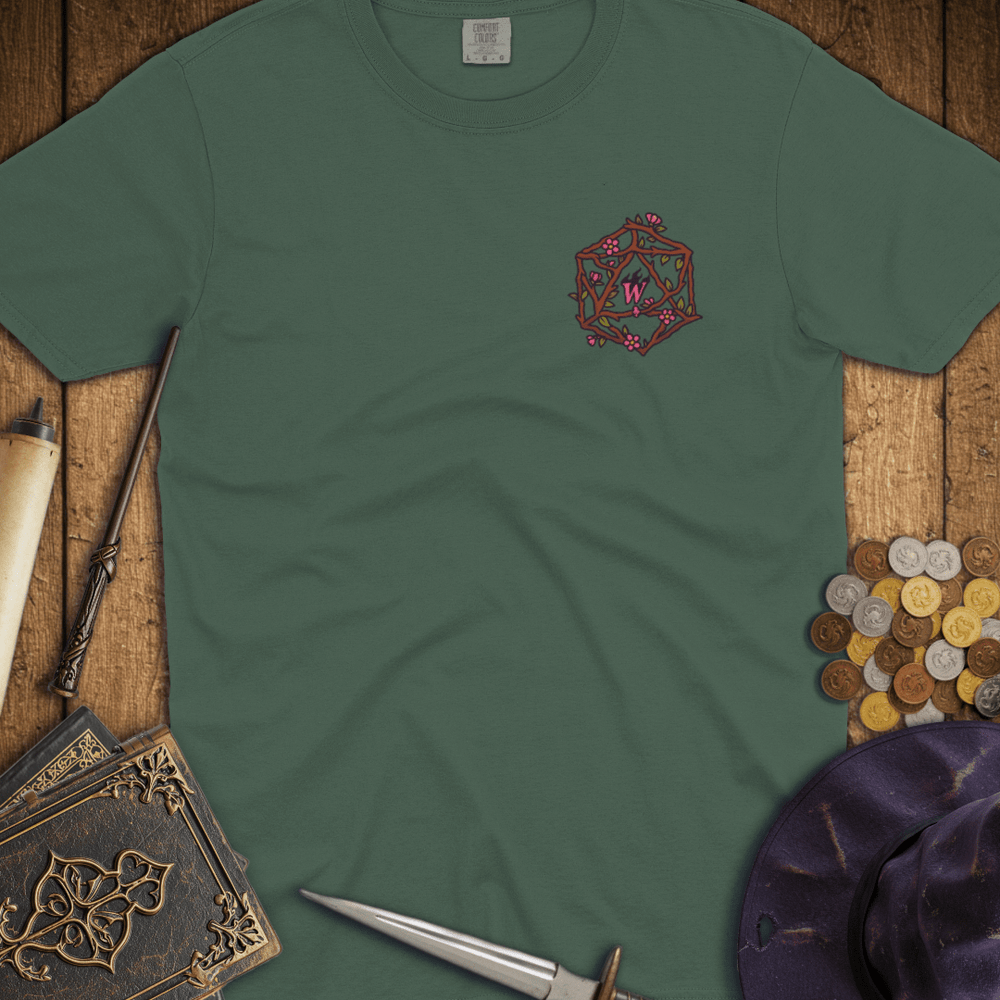 T-Shirt Wizardly: Floral D20 Premium