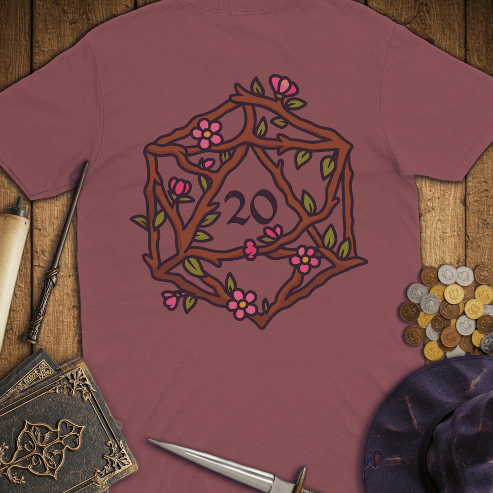 T-Shirt Wizardly: Floral D20 Premium