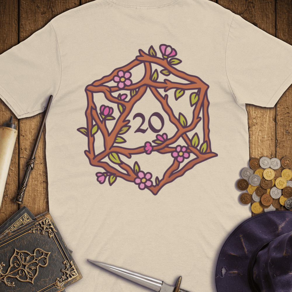 T-Shirt Wizardly: Floral D20 Premium