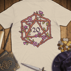 T-Shirt Wizardly: Floral D20 Premium