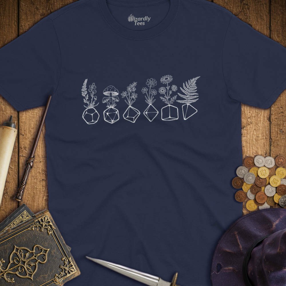 T-Shirt Wizardly: Flowers & Dice