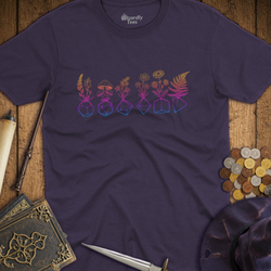 T-Shirt Wizardly: Flowers & Dice Rainbow