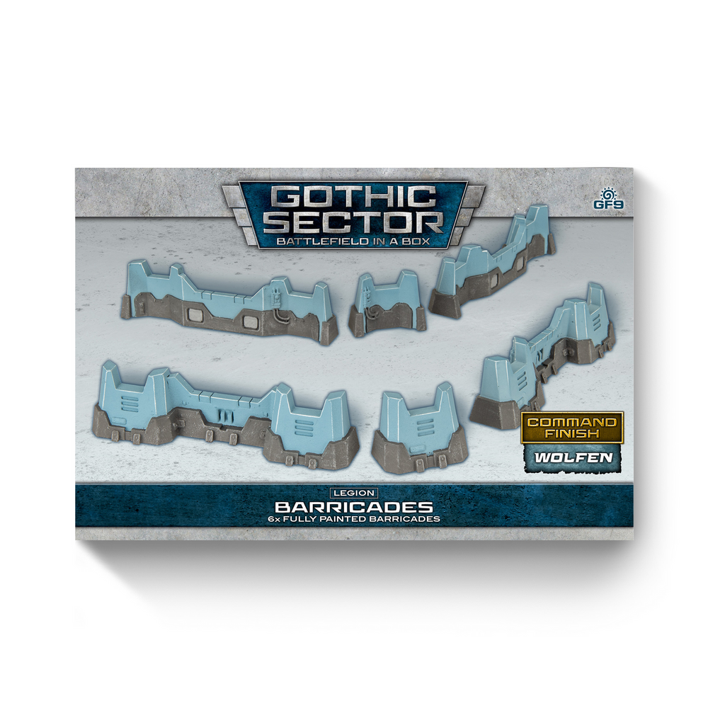 Terrain GF9: Gothic Sector- Legion Defensive Walls Alternate Paint Scheme (x6), 30mm scale