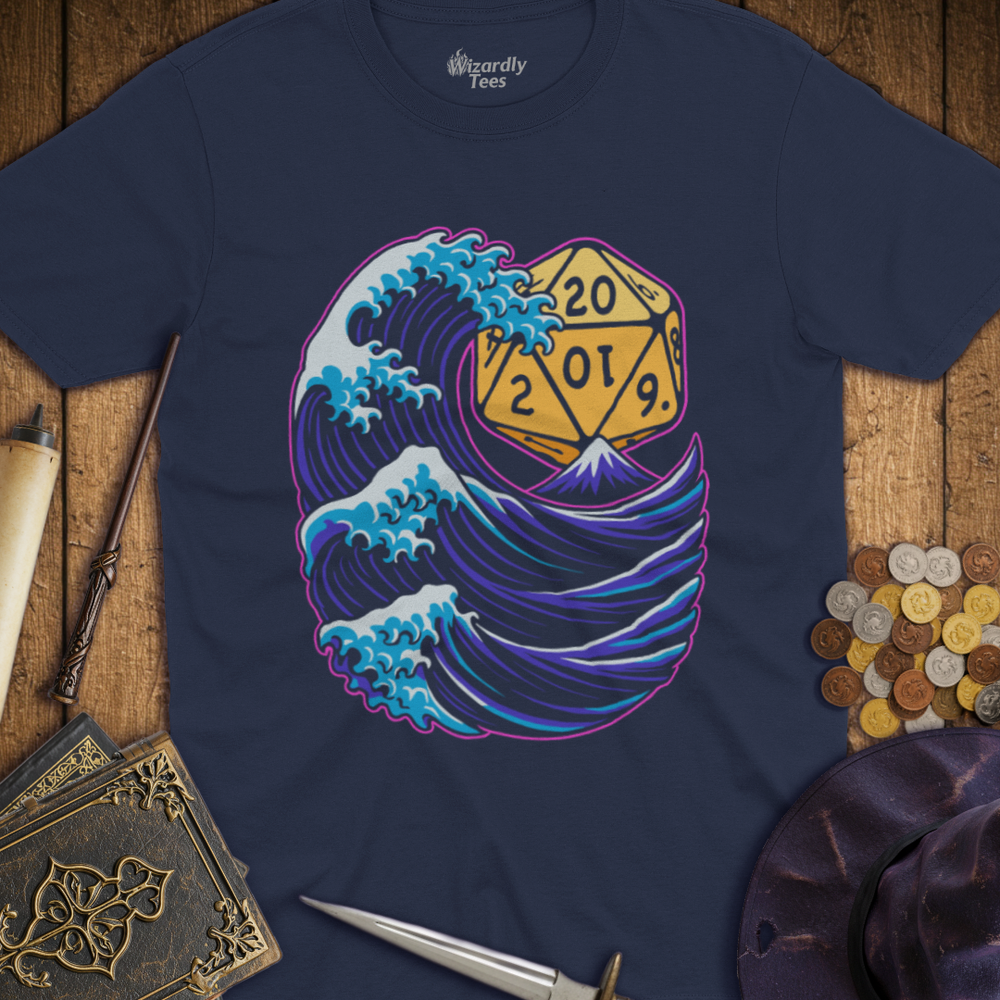T-Shirt Wizardly: Great Wave D20