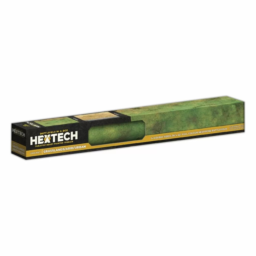 BattleTech Terrain Hextech: Game Mat 1 - 36in x 22in Double Sided (Grasslands/Arid/Urban)