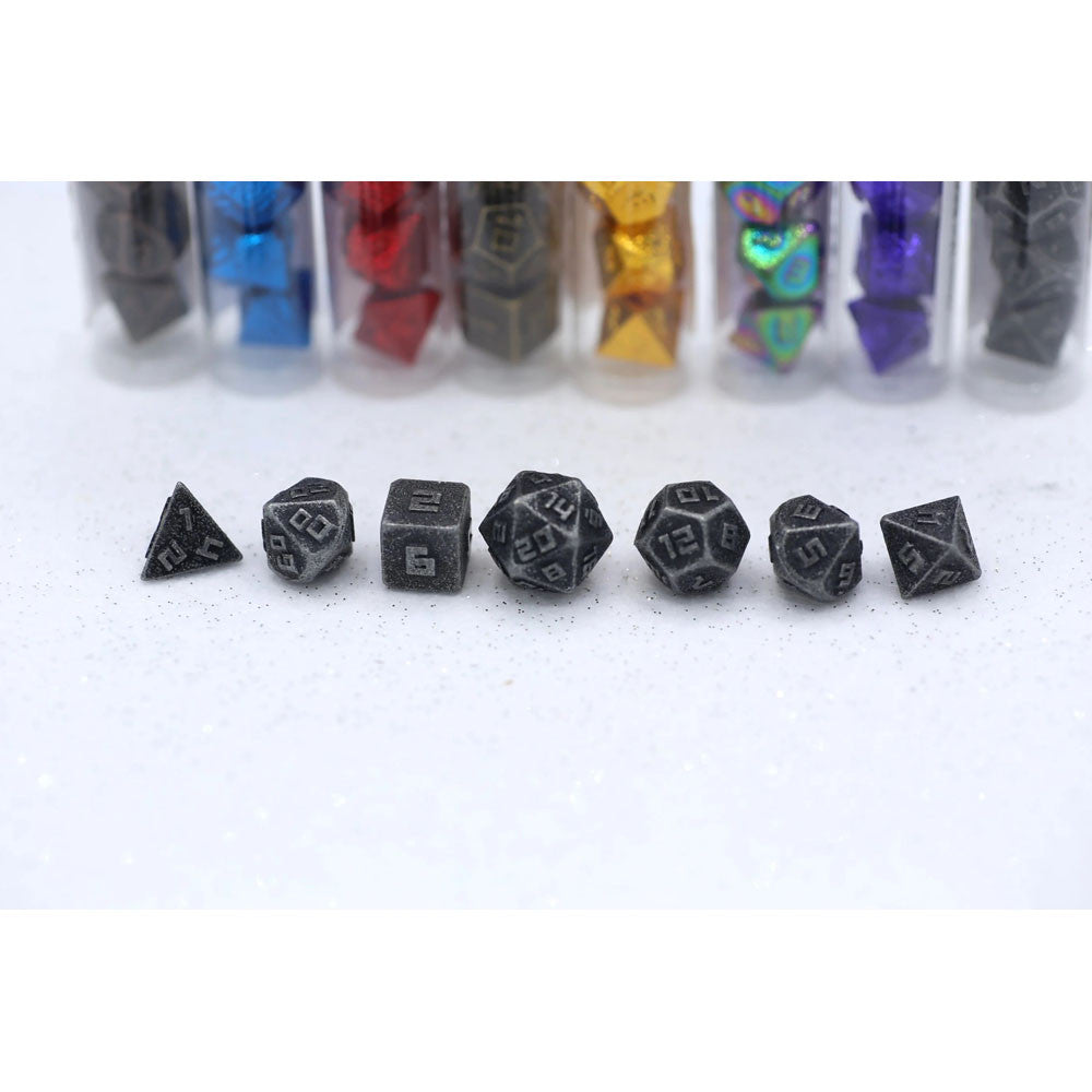 Dice Hymgho Poly 7 Set: 10mm Mini Solid Metal