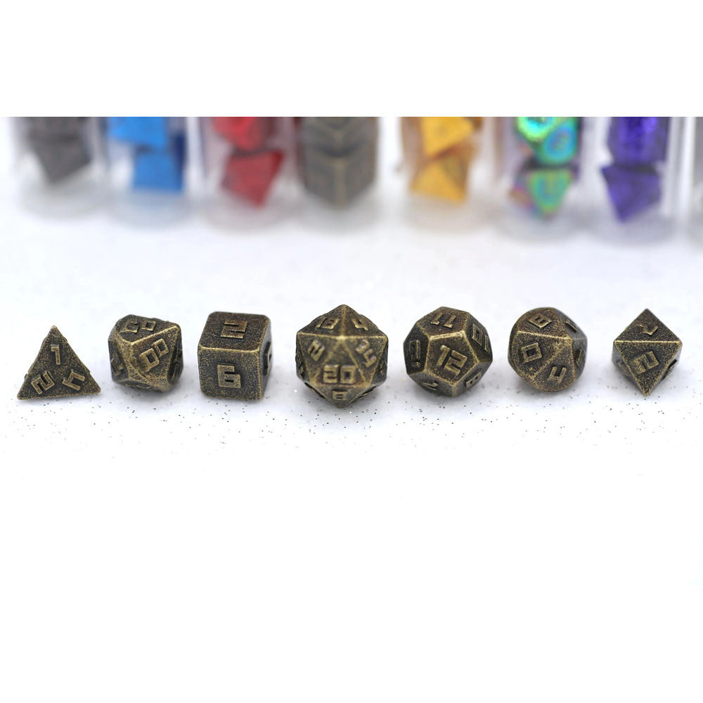 Dice Hymgho Poly 7 Set: 10mm Mini Solid Metal