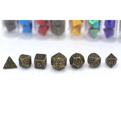 Dice Hymgho Poly 7 Set: 10mm Mini Solid Metal