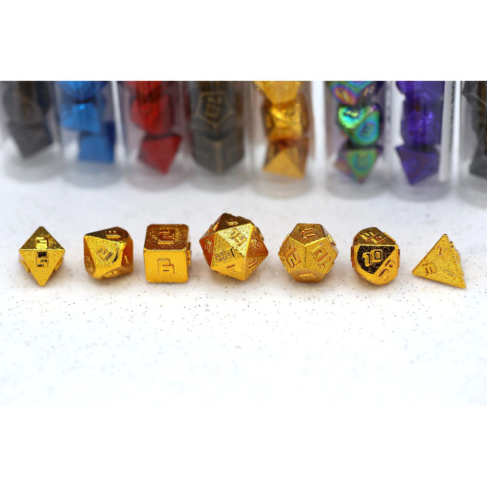 Dice Hymgho Poly 7 Set: 10mm Mini Solid Metal
