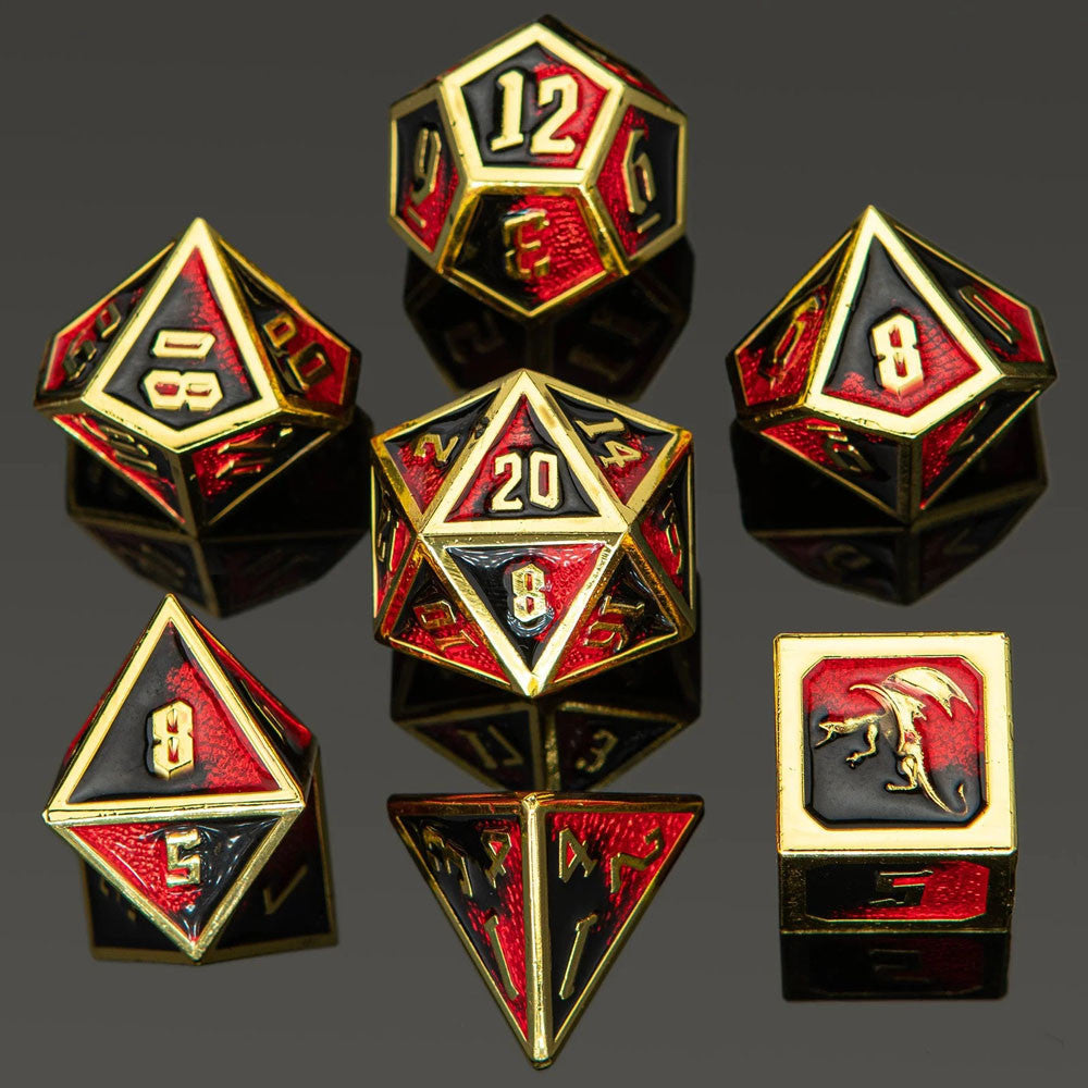 Dice Hymgho Poly 7 Set: Draconis Solid Metal