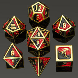 Dice Hymgho Poly 7 Set: Draconis Solid Metal