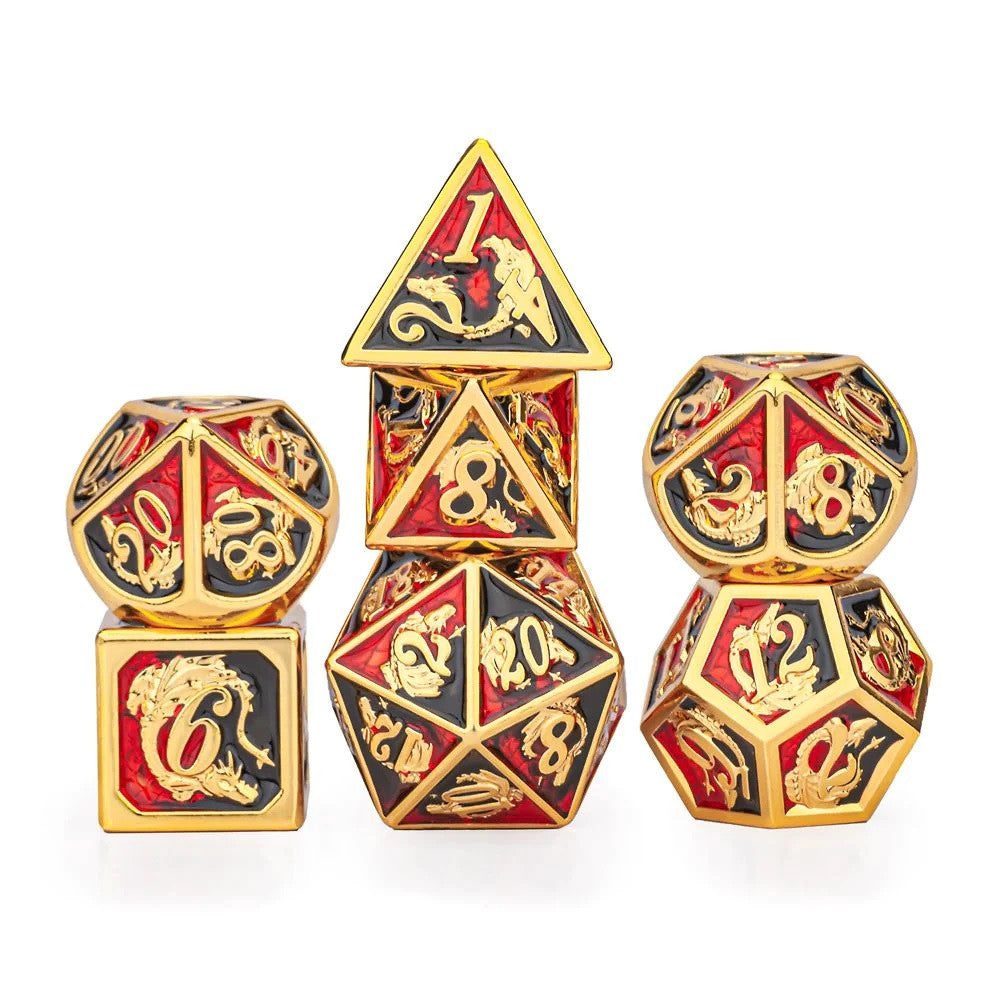 Dice Hymgho Poly 7 Set: Dragon Solid Metal