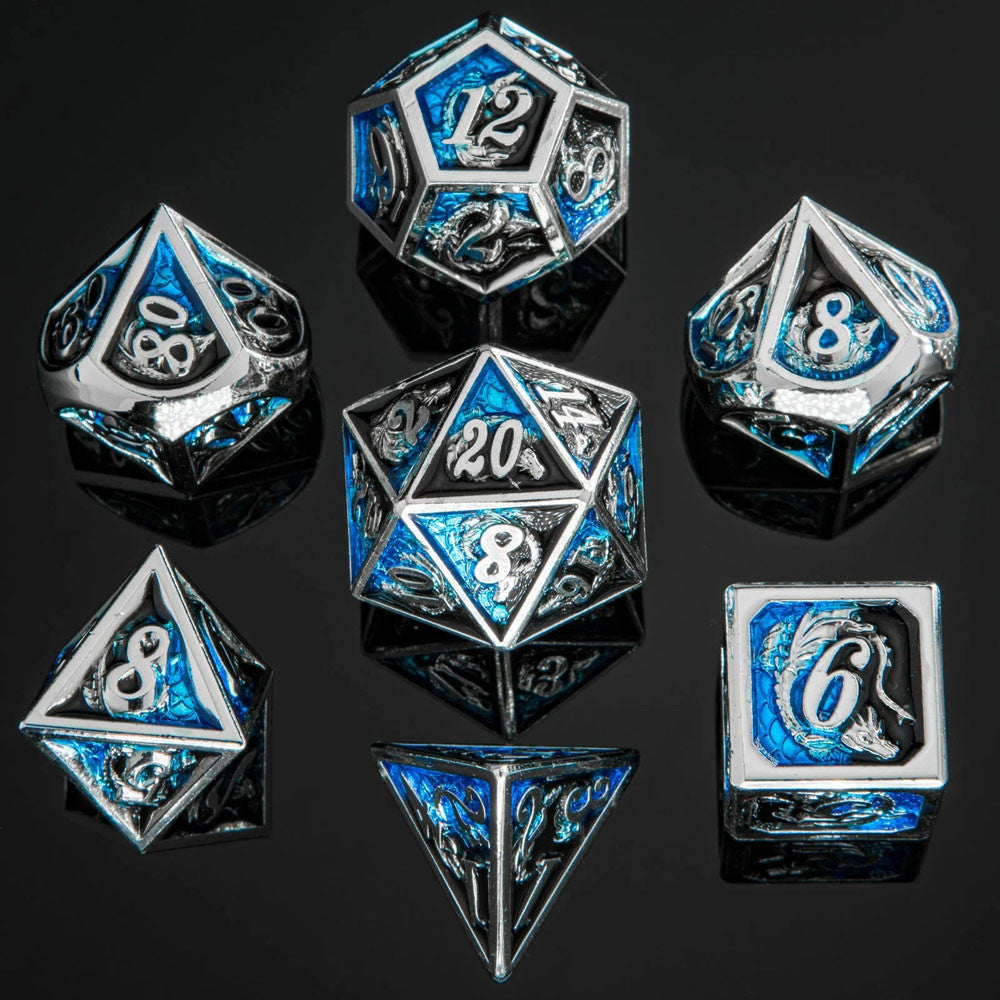 Dice Hymgho Poly 7 Set: Dragon Solid Metal