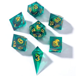 Dice Hymgho Poly 7 Set: Always Watching Hand Sanded Sharp Edge Resin