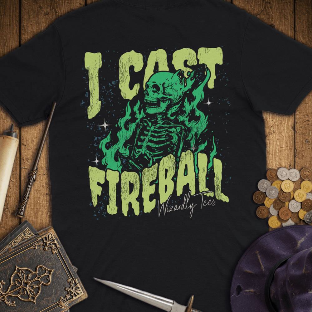 T-Shirt Wizardly: I Cast Fireball Green Premium