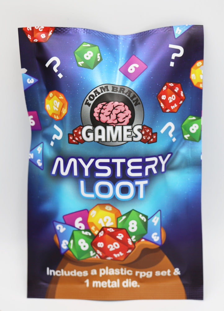Dice Foam Brain Games: Mystery Loot: Plastic RPG Dice Set & Bonus Metal Die
