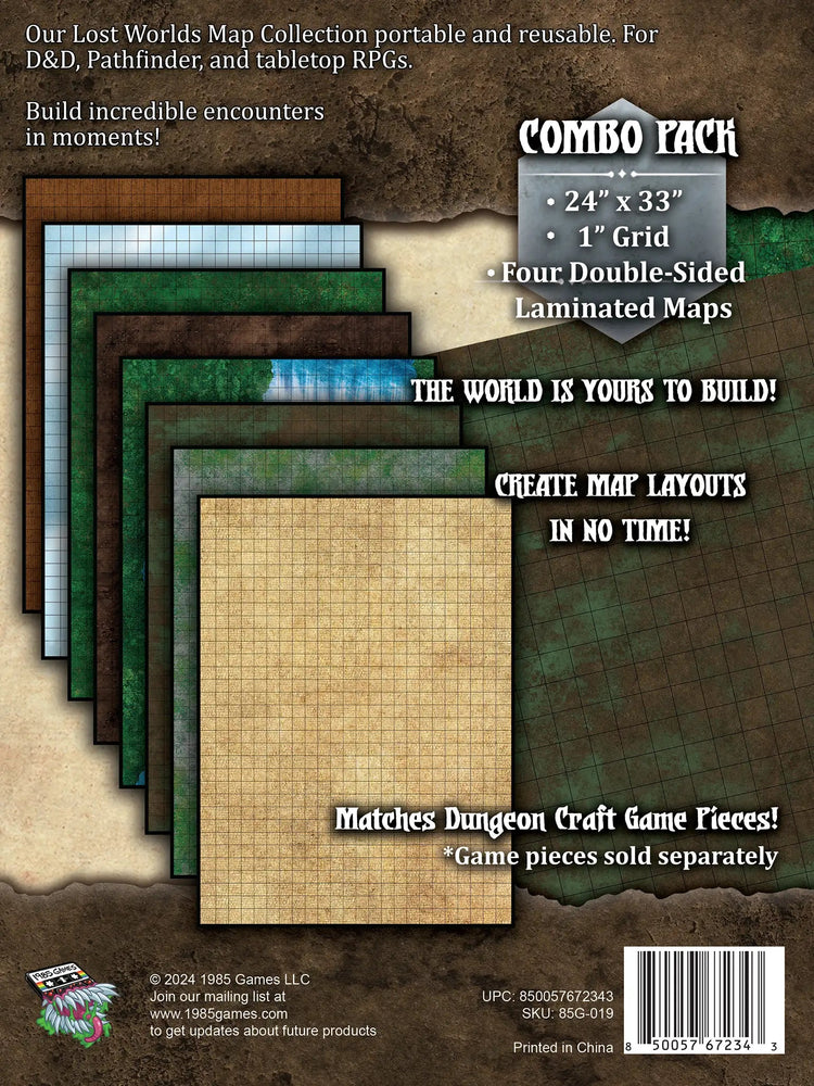 Dungeon Craft Battle Map: Lost World 4-Map Pack