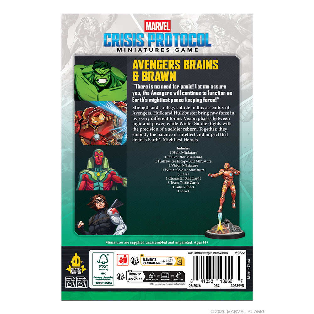 Marvel Crisis Protocol: Hero Avengers Brains & Brawn