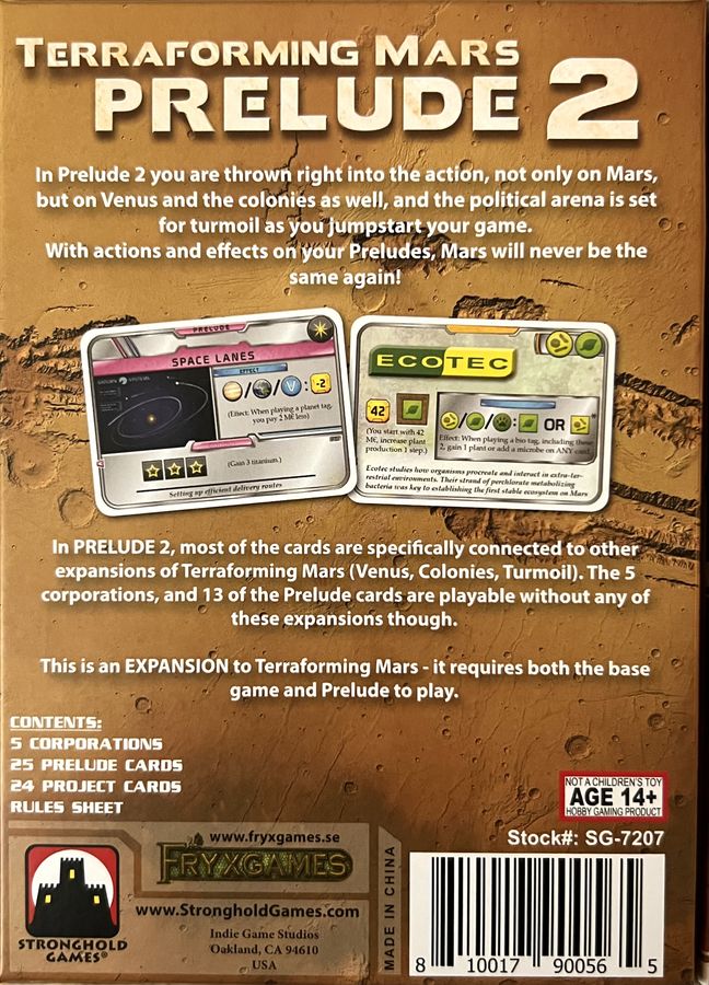 Terraforming Mars: Prelude 2 Expansion