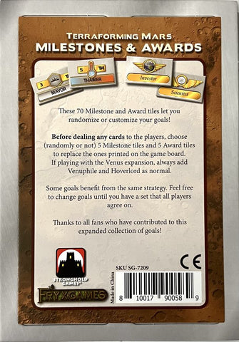 Terraforming Mars: Milestones and Awards Expansion