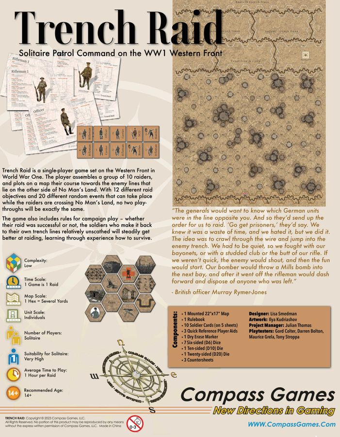 Trench Raid: Solitaire Patrol Command on the WWI Western Front