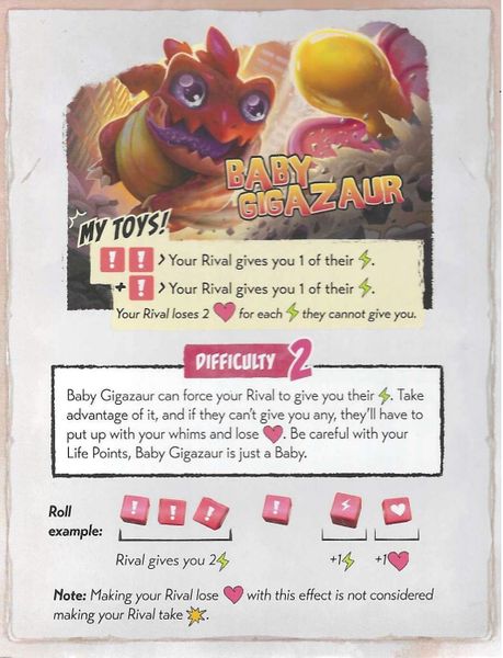 King of Tokyo Duel: Baby Gigazaur
