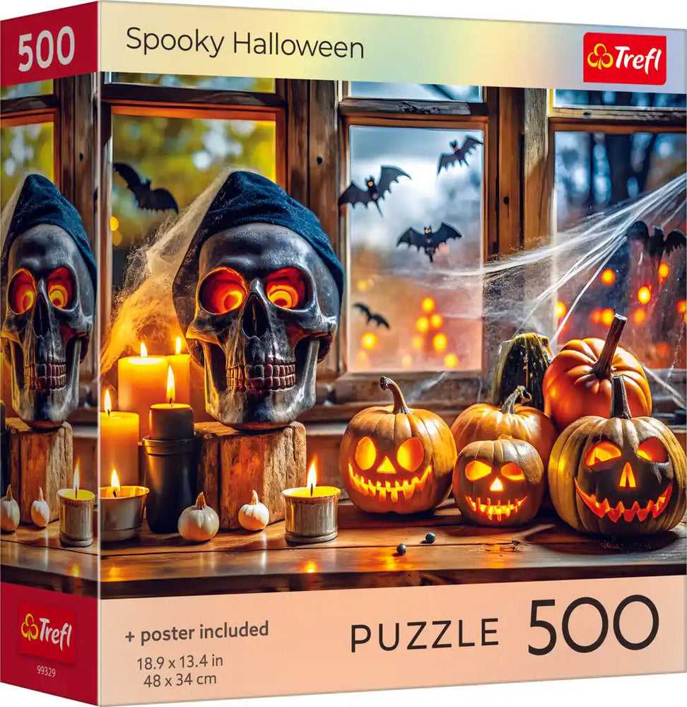 Puzzle Trefl:  500 Piece Halloween: Spooky Halloween with Poster (Trefl Red)