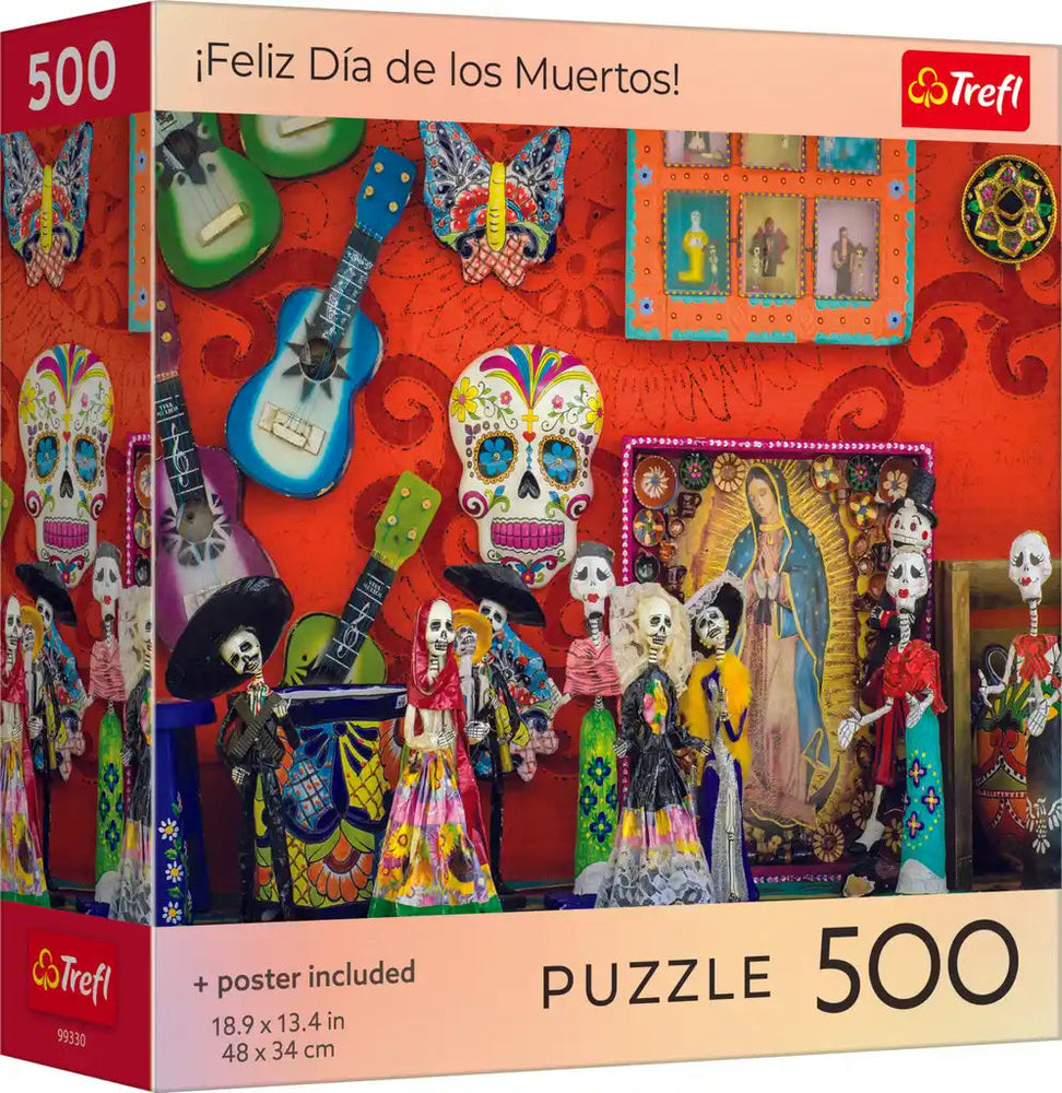 Puzzle Trefl:  500 Piece ¡Feliz Día de los Muertos! with Poster (Trefl Red)