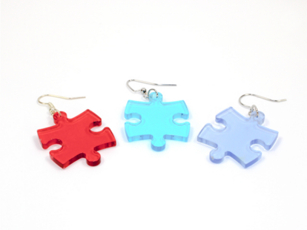Earrings Chessex: Hook Puzzle Piece Pair (Assorted Dice Colors)