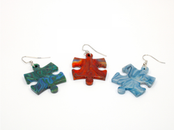 Earrings Chessex: Hook Puzzle Piece Pair (Assorted Dice Colors)