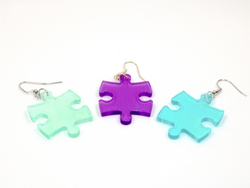 Earrings Chessex: Hook Puzzle Piece Pair (Assorted Dice Colors)