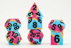 Dice Fanroll: 16mm Poly 7 Set Sharp Edge Silicone Rubber: Pride