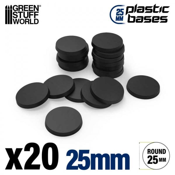 Mini Base Green Stuff World: Plastic Round 25mm BLACK