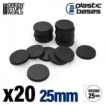 Mini Base Green Stuff World: Plastic Round 25mm BLACK