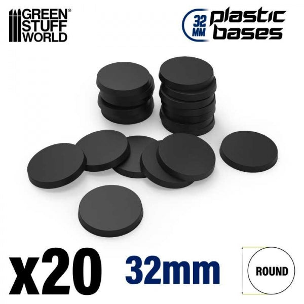 Mini Base Green Stuff World: Plastic Round 32mm BLACK