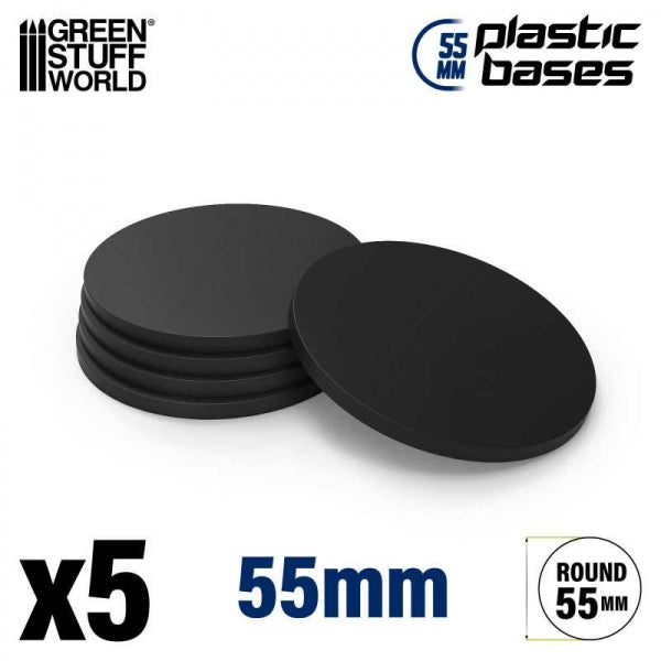 Mini Base Green Stuff World: Plastic Round 55mm BLACK